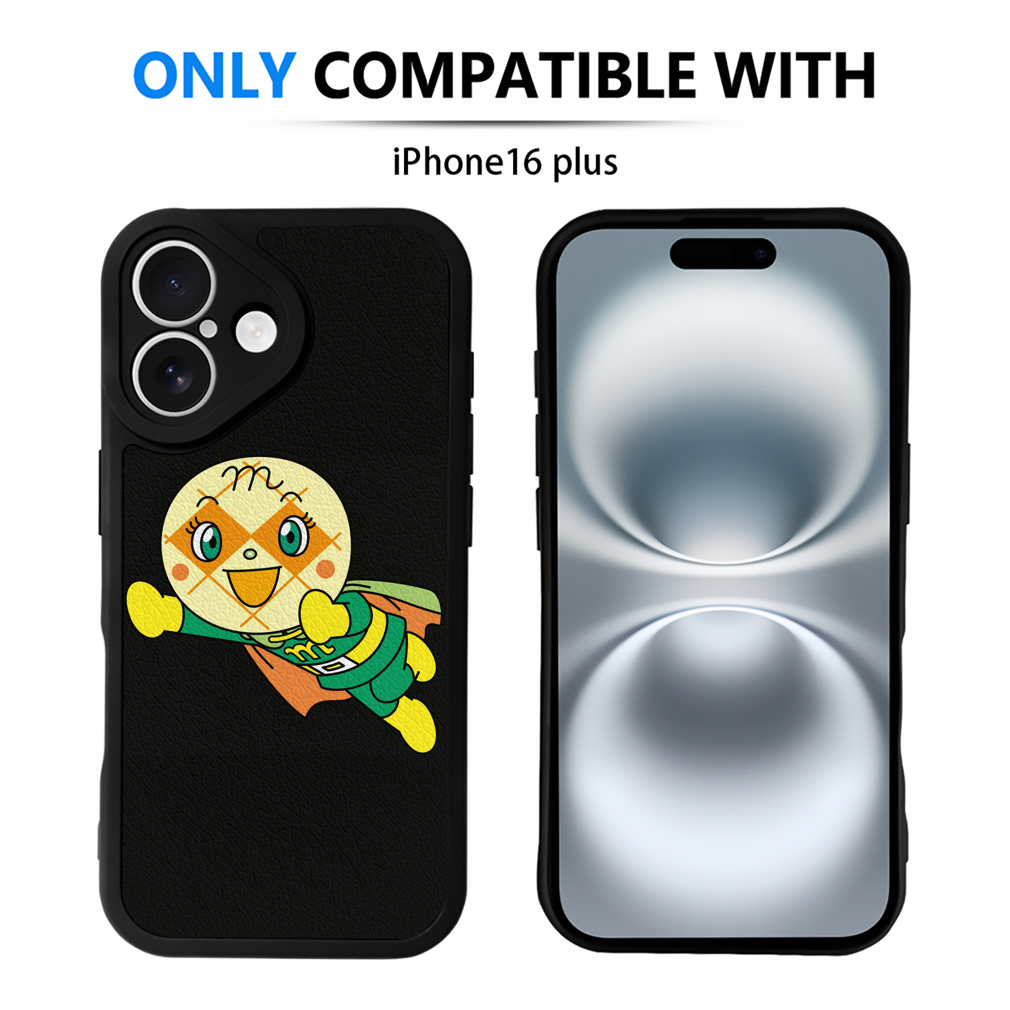 （画像用） アンパンマン Anpanman 【iPhone 16シリーズ対応】シリコンスマホケース（レザー調） 材質：シリコン